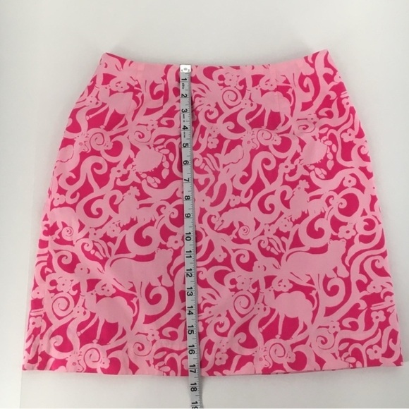 Lilly Pulitzer Pink 7Cs Animal Print Preppy Fun Resort Vacation Casual Skirt Sz2 - Picture 14 of 15